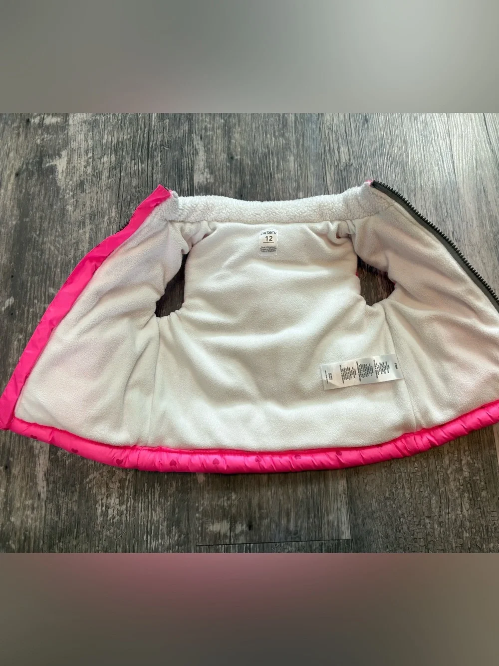 Carter's Hot Pink Heart Puffer Vest